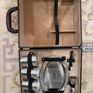 Vintage Collins Brothers Portable Bar Set in Case | Cocktail Set